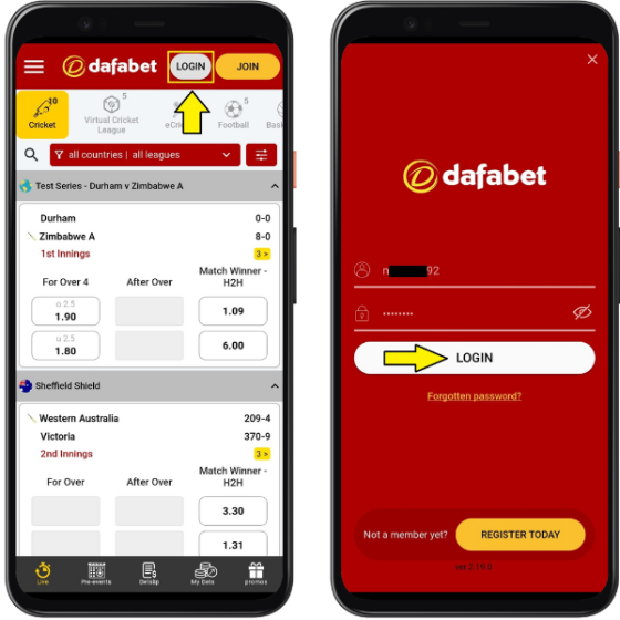 Dafabet App Login x